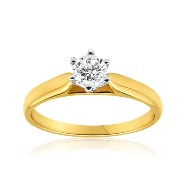 9ct Yellow Gold Solitaire Ring With 1/2 Carat Diamond – Shiels Jewellers