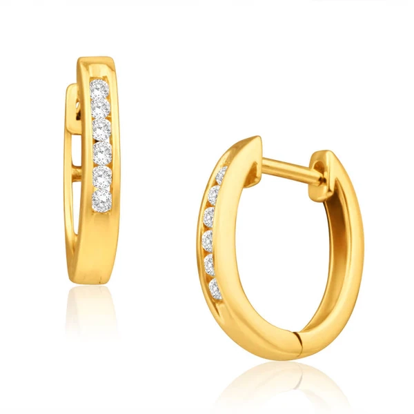 9ct Yellow Gold Splendid Diamond Hoop Earrings – Shiels Jewellers