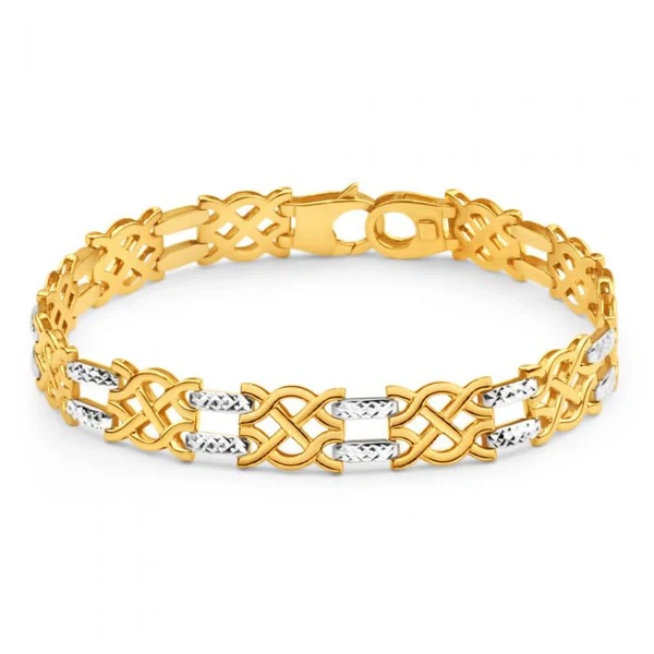 9ct Yellow Gold & White Gold Dazzling Fancy Bracelet – Shiels Jewellers