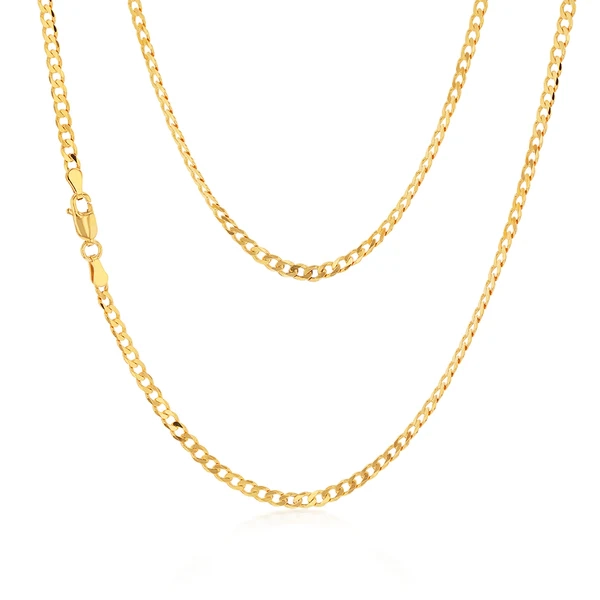 9ct Yellow SOLID Gold Curb Chain 80 gauge in 55cm – Shiels Jewellers