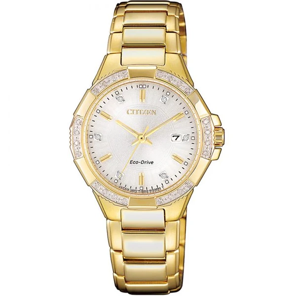 Citizen Eco-Drive Diamond EW2462-51A Gold Stainless Steel Womens Watch – Shiels Jewellers