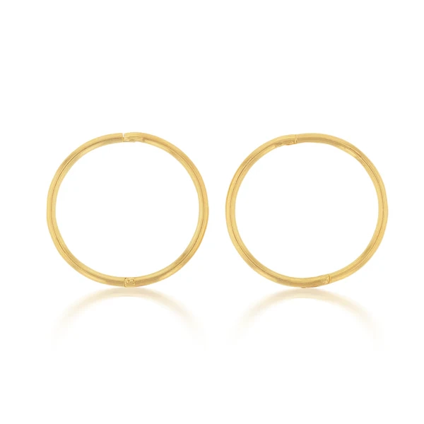 Gold Plated Sterling Silver Plain 16mm Sleeper Earrings – Shiels Jewellers