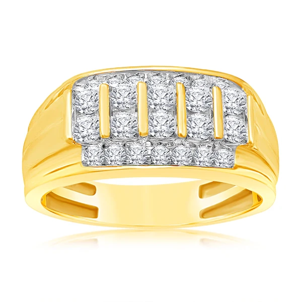 Luminesce Lab Grown 1 Carat Diamond Gents Ring in 9ct Yellow Gold – Shiels Jewellers