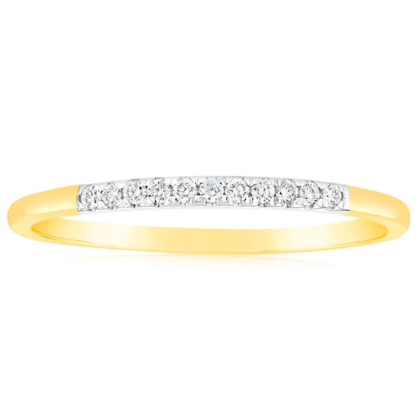 Luminesce Lab Grown 1/10 Carat Diamond Eternity Ring in 9ct Yellow Gol – Shiels Jewellers