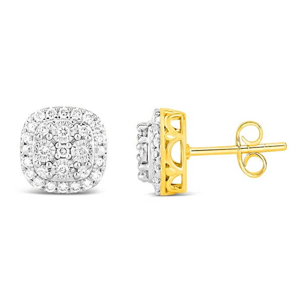 Luminesce Lab Grown 1/2 Carat Diamond Earrings in 9ct Yellow Gold – Shiels Jewellers