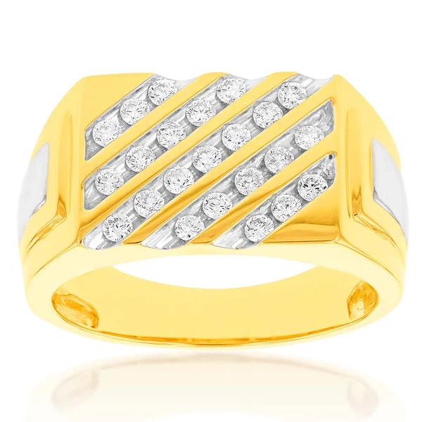 Luminesce Lab Grown 1/2 Carat Diamond Gents Ring in 9ct Yellow Gold – Shiels Jewellers