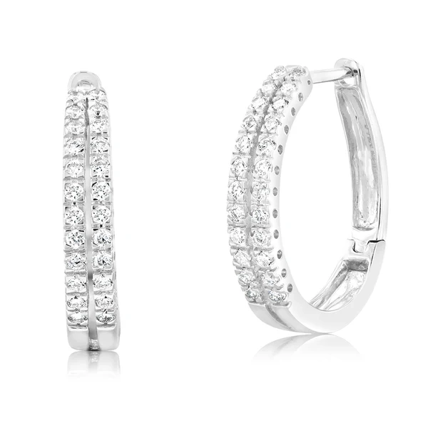 Luminesce Lab Grown 1/2 Carat Diamond Hoop Earrings in 9ct White Gold – Shiels Jewellers