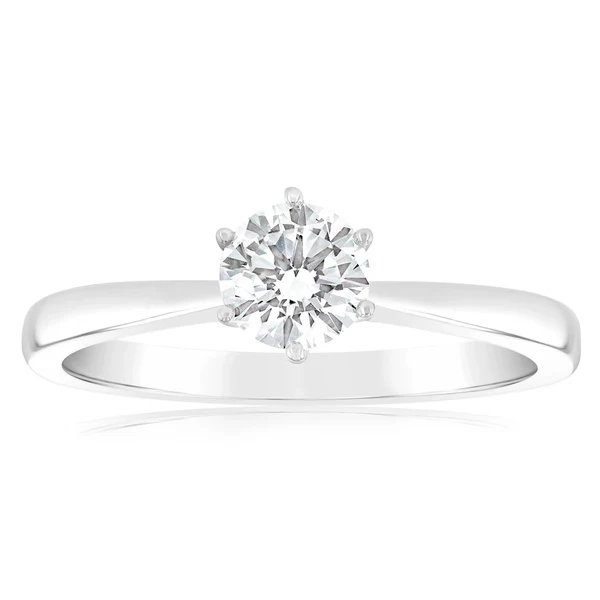 Luminesce Lab Grown 1/2 Carat Diamond Solitaire Ring set in 14ct White – Shiels Jewellers