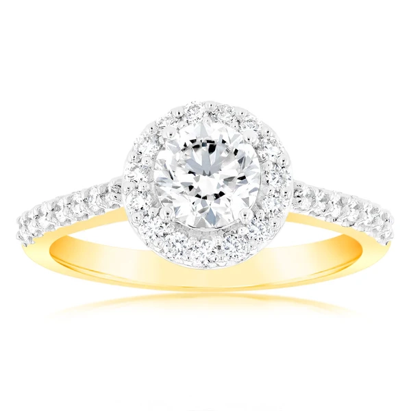 Luminesce Lab Grown 18ct YellowGold 1 Carat Diamond Halo Ring – Shiels Jewellers