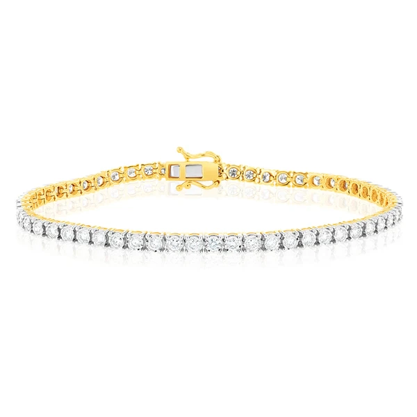 Luminesce Lab Grown 2 Carat Diamond Tennis Bracelet in 9ct Yellow Gold – Shiels Jewellers