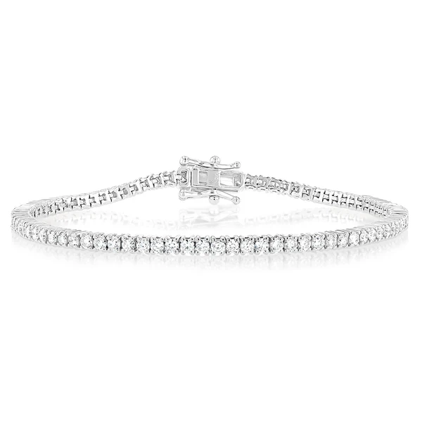 Luminesce Lab Grown 3 Carat Diamond Tennis Bracelet in Sterling Silver – Shiels Jewellers