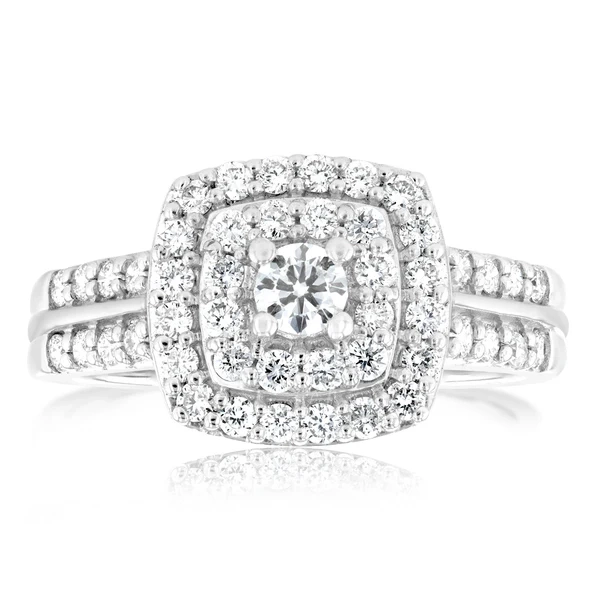 Luminesce Lab Grown 3/4 Carat Cushion Shaped Engagement Ring in 10ct W – Shiels Jewellers