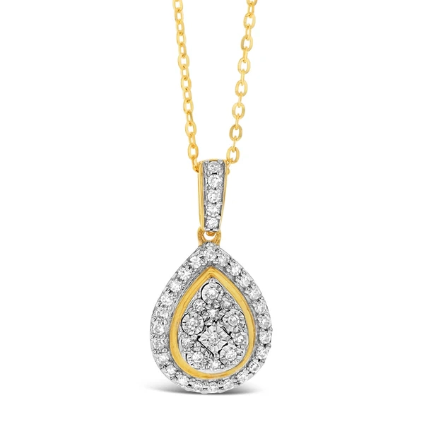 Luminesce Lab Grown Diamond 1/5 Carat Pear Pendant with Chain in 9ct Y – Shiels Jewellers