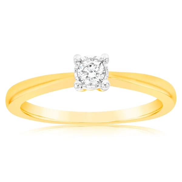 Luminesce Lab Grown Diamond 4 Claw Ring In 9ct Yellow Gold – Shiels Jewellers