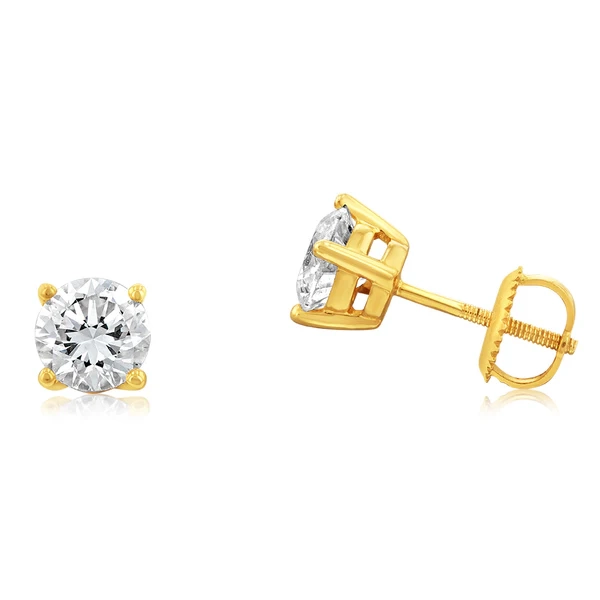 Luminesce Lab Grown Diamond TW=1.5 Carat Solitaire Stud Earrings in 14 – Shiels Jewellers