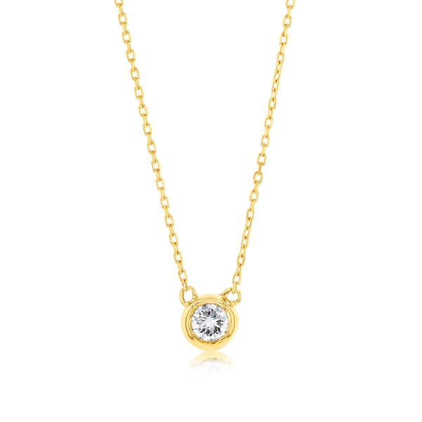 Luminesce Lab Grown Solitaire Diamond 15-19Pt Pendant in 9ct Yellow Go – Shiels Jewellers