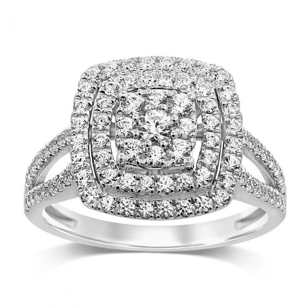 Silver 1 Carat Diamond Cluster Ring – Shiels Jewellers