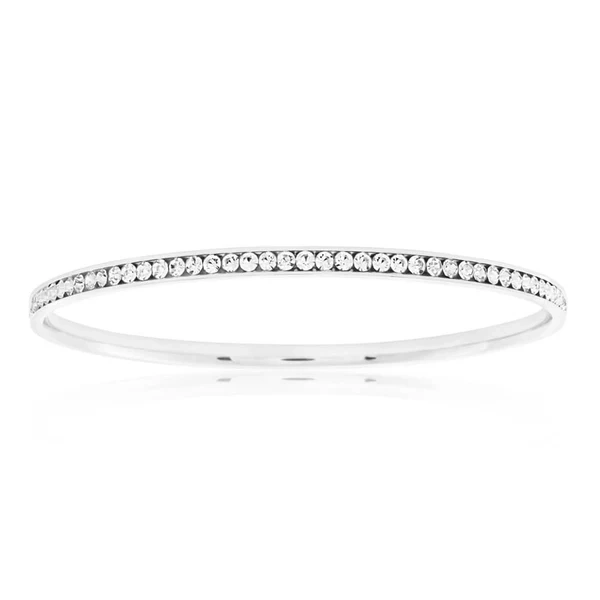 Stainless Steel 3mmx 65mm Crystal Bangle – Shiels Jewellers