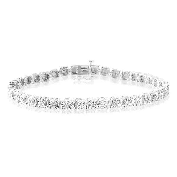 Sterling Silver 1/4 Carat Diamond Tennis Bracelet 18.5cm – Shiels Jewellers