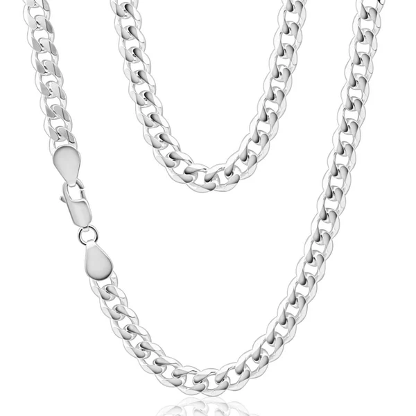 Sterling Silver 55cm 200 Gauge Bevelled Curb Chain – Shiels Jewellers