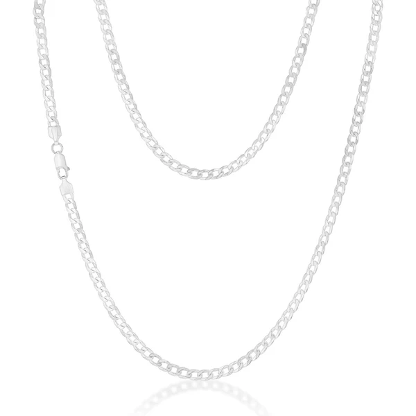 Sterling Silver Bevelled Curb 120 Gauge 60cm Chain – Shiels Jewellers