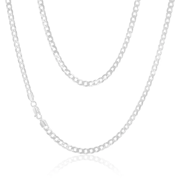 Sterling Silver Bevelled Curb 120Gauge 55cm Chain – Shiels Jewellers