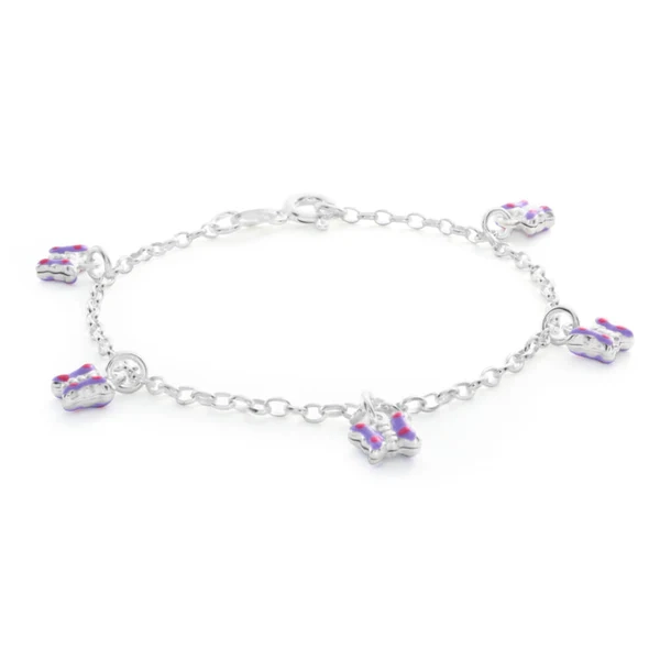 Sterling Silver Butterfly Charm 16cm Bracelet – Shiels Jewellers