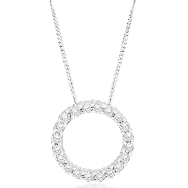 Sterling Silver Cubic Zirconia Circle Of Life Pendant With 50cm Chain – Shiels Jewellers