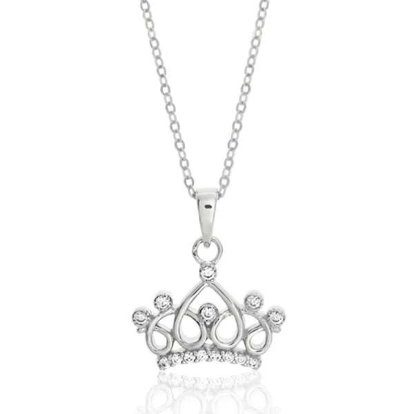 Sterling Silver Cubic Zirconia Princess Crown Pendant – Shiels Jewellers