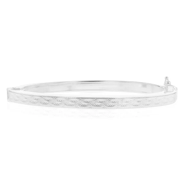 Sterling Silver Greek Key Hinged Bangle – Shiels Jewellers