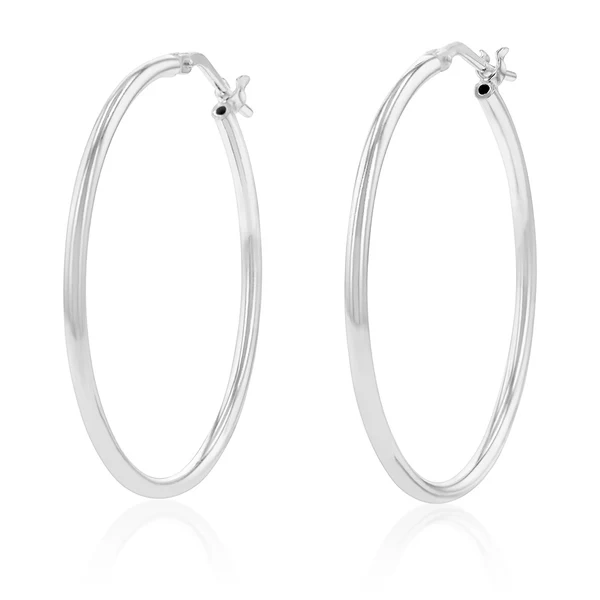 Sterling Silver Plain 30mm Hoop Earring – Shiels Jewellers