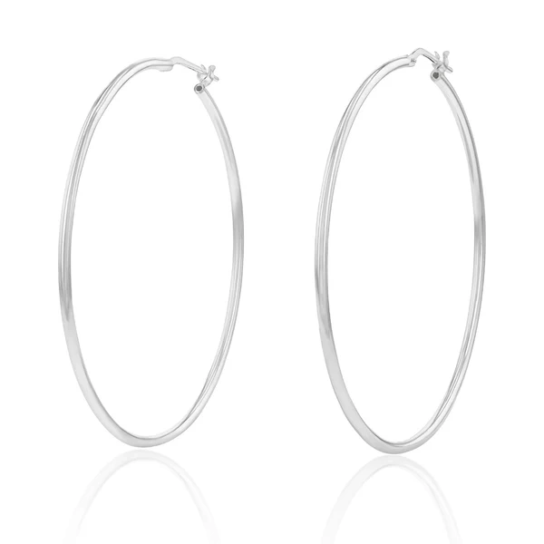 Sterling Silver Plain 50mm Hoop Earring – Shiels Jewellers