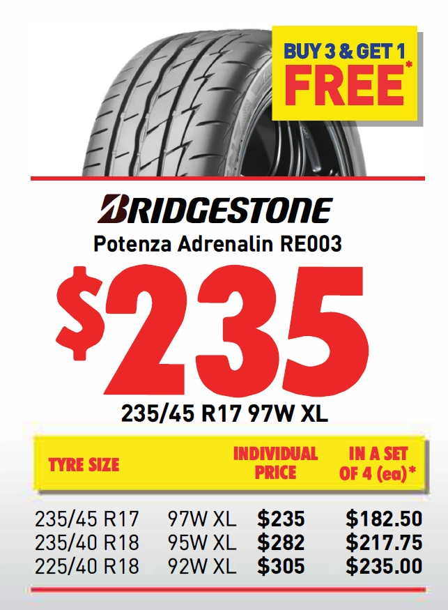 TYRE - BRIDGESTONE POTENZA ADRENALIN RE003