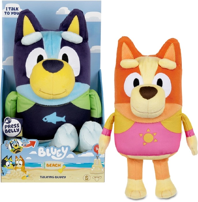 Bluey Assorted Beach Plush Toys with Sound Effects