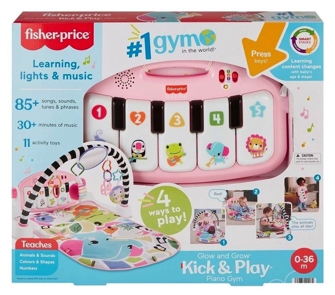 Fisher Price Deluxe Kick & Play Piano Gym in Pink