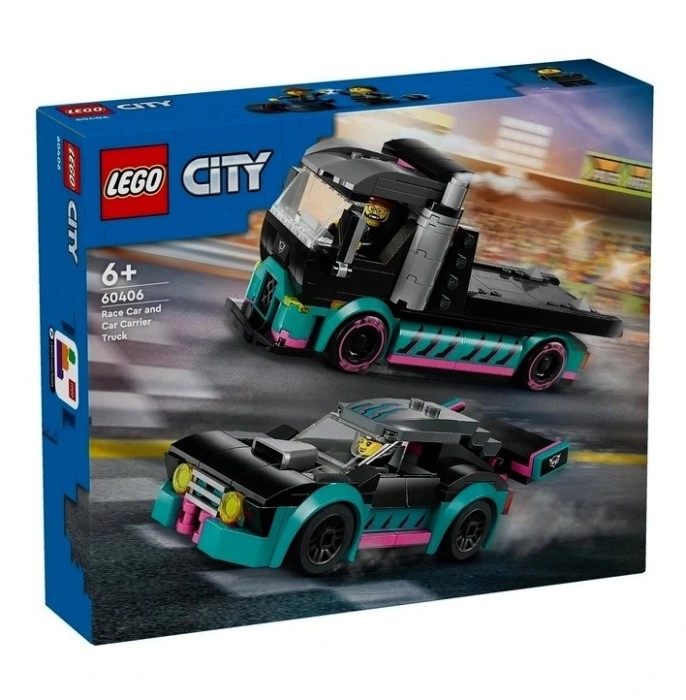 LEGO® City Race Car and Car Carrier Truck 60406