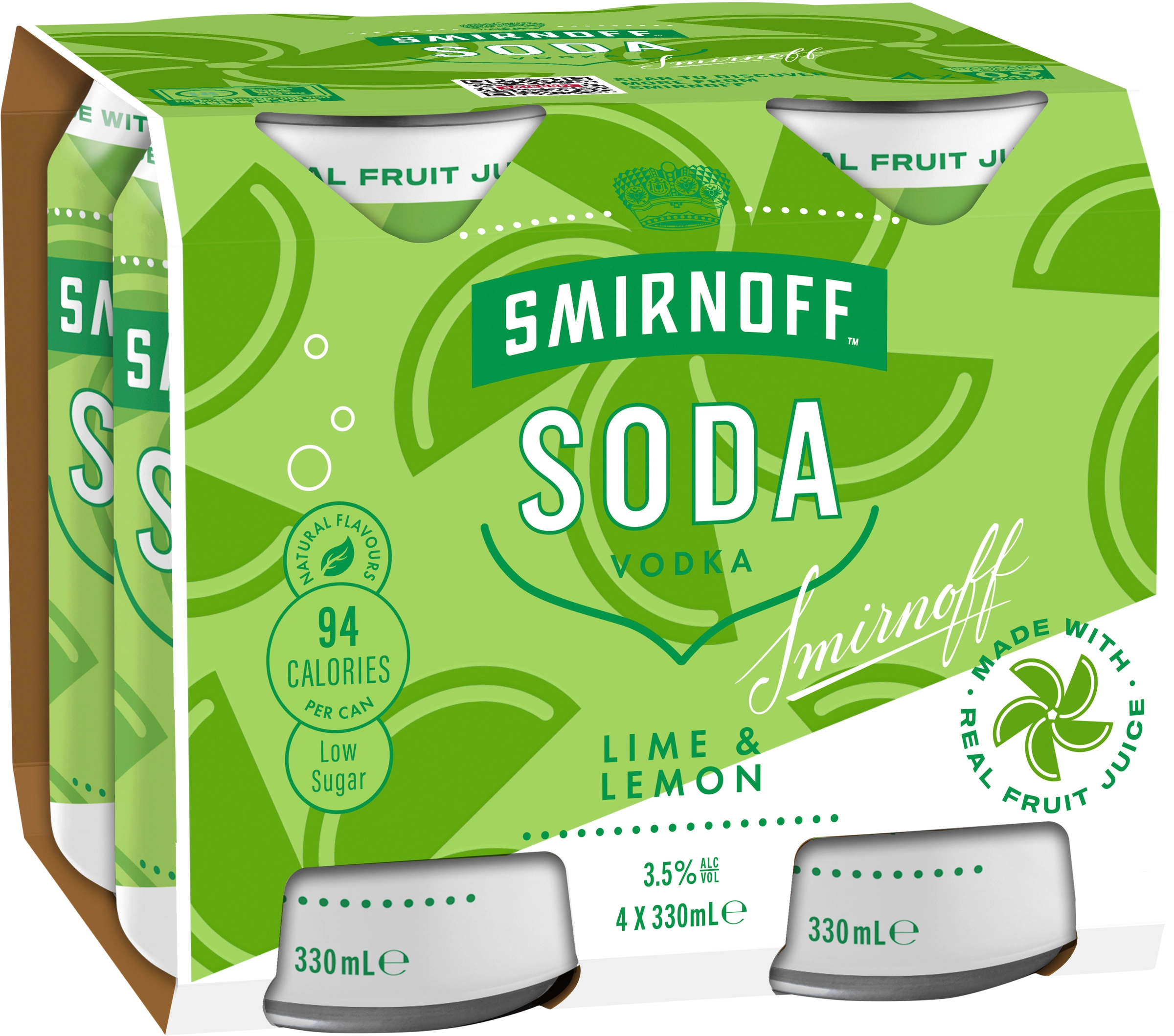 Smirnoff Soda Lemon Lime Can 330mL