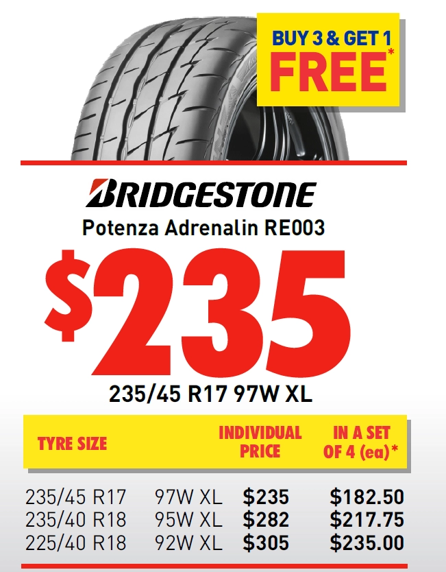 TYRE - BRIDGESTONE POTENZA ADRENALIN RE003