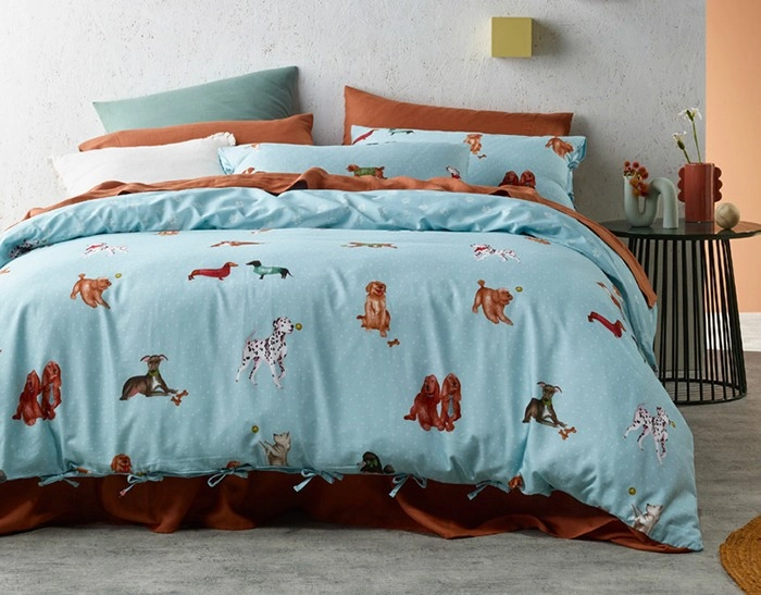 Beau & Bonnie I Woof You Cotton Quilt Cover Set^