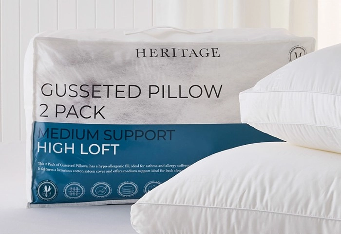 Heritage Gussetted Pillow 2 Pack