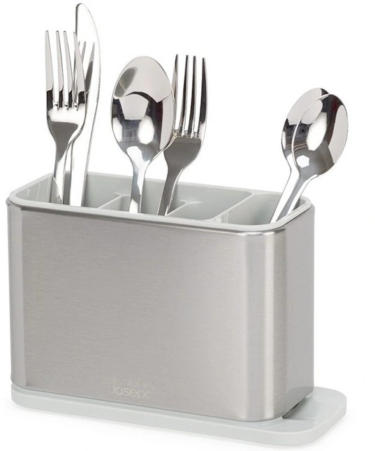 Joseph Joseph Surface Stainless Steel Cutlery Drainer in Light Stone