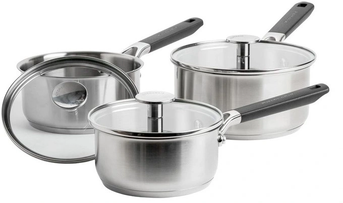 KitchenAid 3pc Classic Stainless Steel Saucepan Set