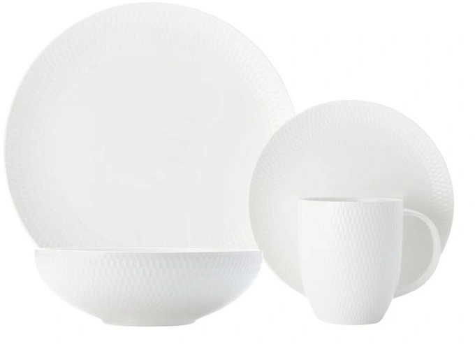 Maxwell & Williams 16pc White Basics Diamonds Dinner Set