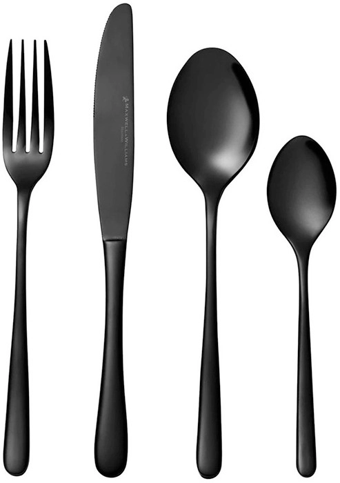 Maxwell & Williams 24pc Leveson Cutlery Set in Shiny Black