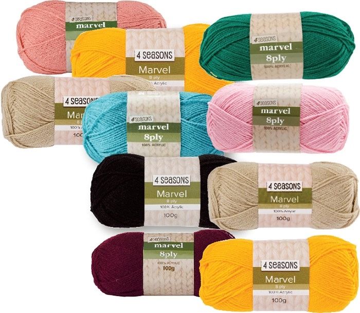 4 Seasons Marvel Plain 8ply 100g