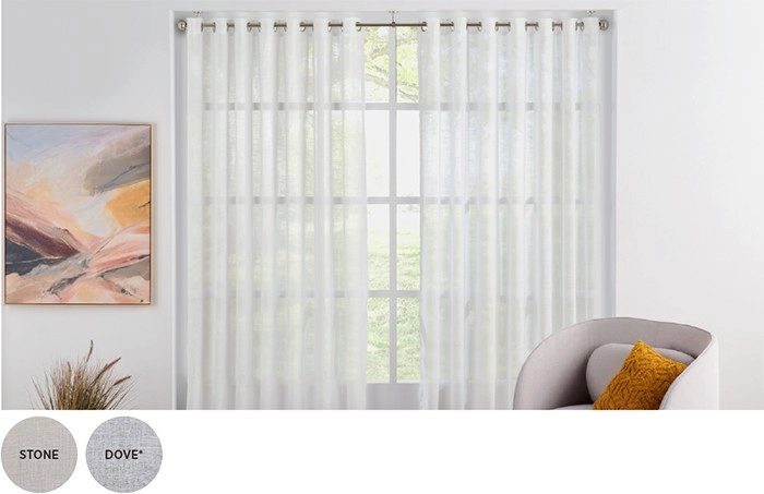 40% off Neutrals Sheer Eyelet Curtains