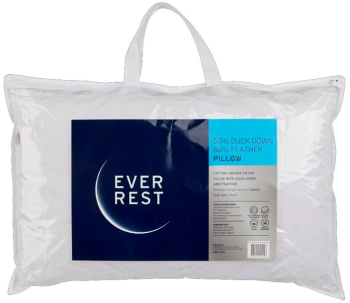 50% off Ever Rest 50% Down 50% Duck Feather Standard Pillow