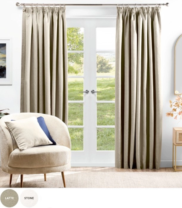 Abbey Blockout Pencil Pleat Curtains