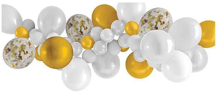 Artwrap Balloon Garland 40 Pack White & Gold