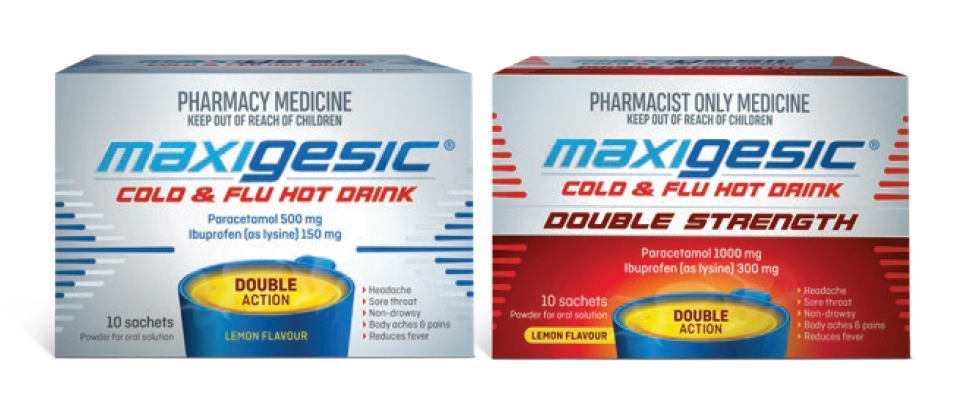 Maxigesic 500MG/150MG 10 Sachets or Double Strength 1000MG/300MG 10 Sachets